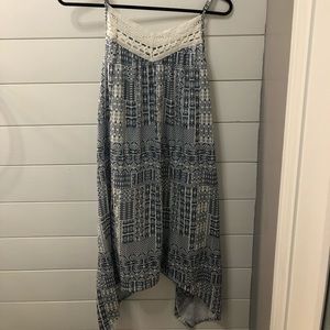 Three Hearts Blue and White Aztec Pattered Dress